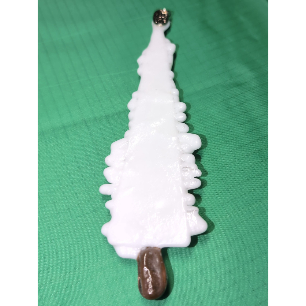 Fused White Glass Tree Ornament - Picture 2 of 5